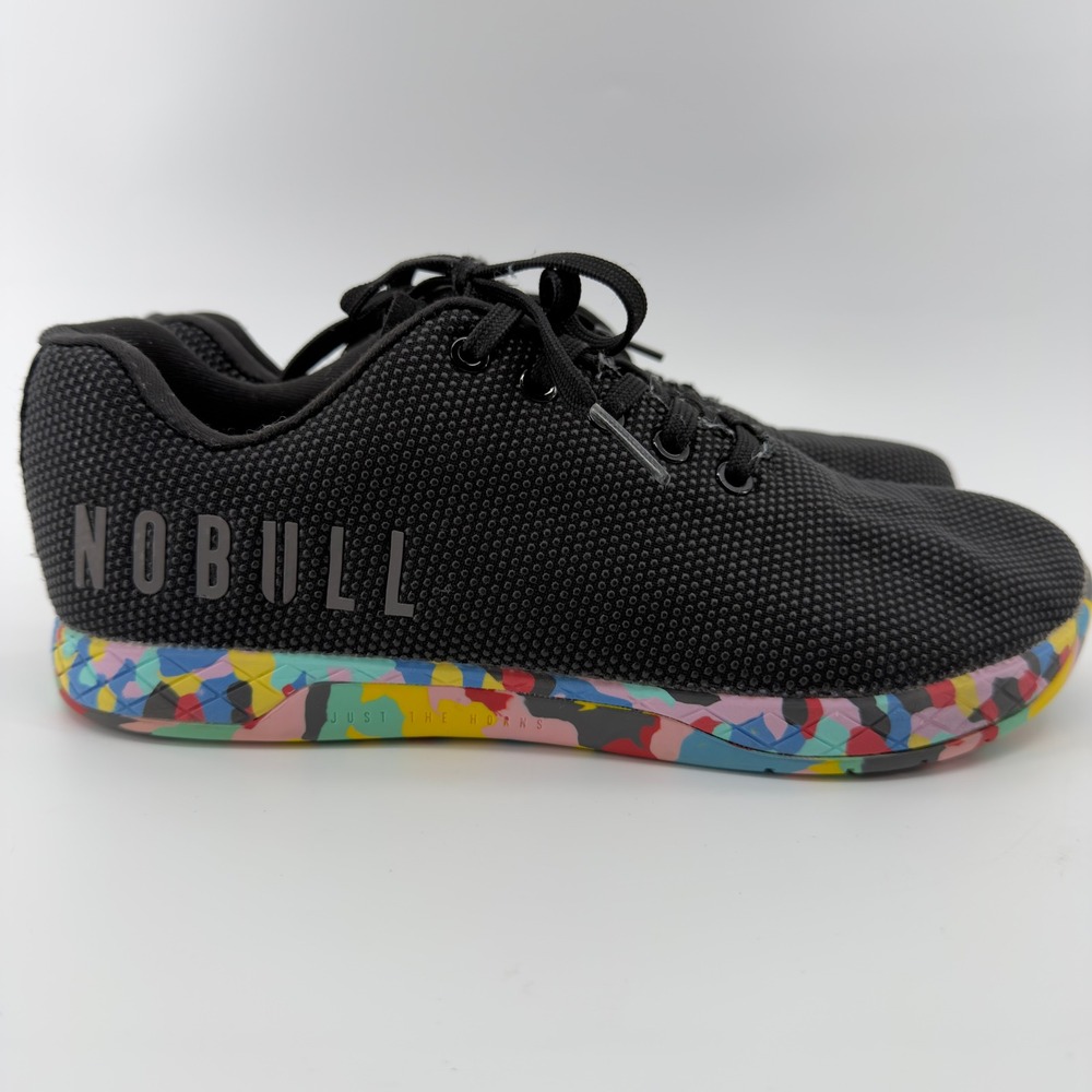 NOBULL Black Multi-Color Gum Trainer Women 10.5 Men 9 Cross Training‎ Shoes
